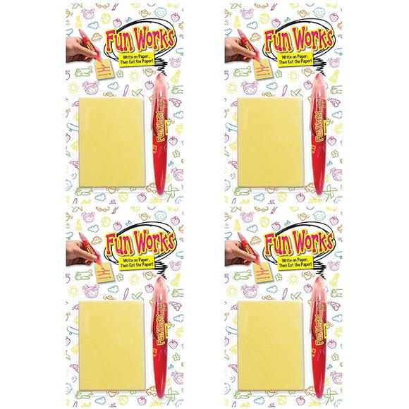 Edible Paper and Pen, 4 PACK Individually Wrapped Pen Paper TikTok Trend Items,Christmas Candy Bulk