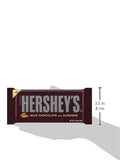 HERSHEY'S Chocolate Bar with Almonds, Milk Chocolate Candy Bar with Almonds, 4.2 Ounce Bar (Pack of 12)