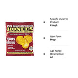 Honees Honey Filled Cough Drops - 20-Piece Pack of 12 Menthol-Free Lozenges | Temporary Relief from Cough | Soothes Sore Throat | All Natural