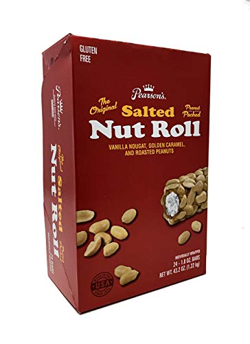 Pearson's Salted Nut Roll |Pack of 24, Loaded With Crunchy Roasted Peanuts, Golden Caramel, and Creamy Nougat | Pack of 24 - 1.8 oz. Candy Bars