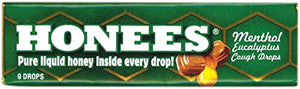 Ambrosoli Honees Menthol Eucalyptus Cough Drops, 9-Drop Bars (Pack of 24)