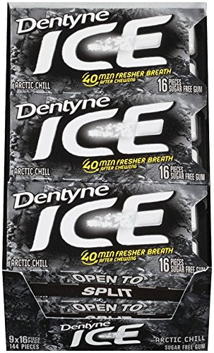 Dentyne Ice Sugar-Free Gum (Arctic Chill, 16 Piece, Pack of 9)