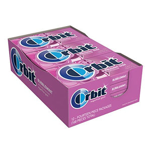 Orbit Bubblemint Sugarfree Gum, 14 pieces, (Pack of 24)