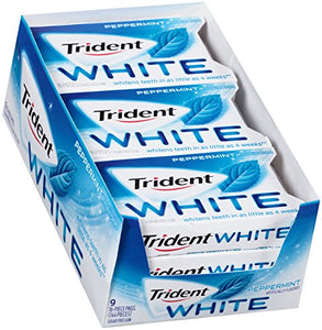 Trident White Sugar Free Gum (Peppermint, 16-Piece, 9-Pack)