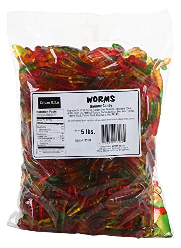 Dr. Snack Gummy Candy, Worms, 5 Pound