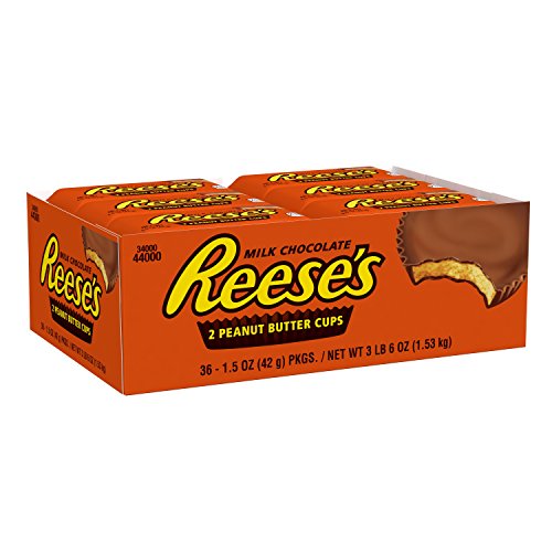 REESE'S Peanut Butter Cup, Milk Chocolate Covered Peanut Butter Cup Candy, 1.5 Ounce Package (Pack of 36)