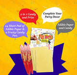 Edible Paper and Pen, 4 PACK Individually Wrapped Pen Paper TikTok Trend Items,Christmas Candy Bulk