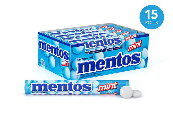 Mentos Chewy Mint Candy Roll, Mint, (Pack of 15)